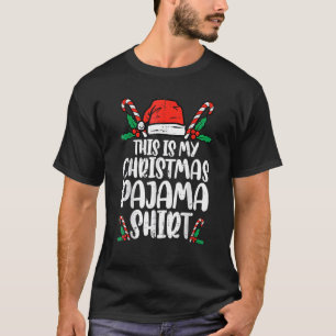This Is My Christmas Pajama Santa Hat Xmas T-Shirt