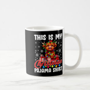 This Is My Christmas Pajama Santa Highland Cow Chr Coffee Mug