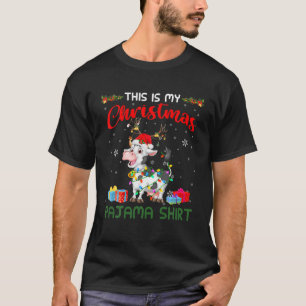 This Is My Christmas Pajama Santa Reindeer Cow T-Shirt