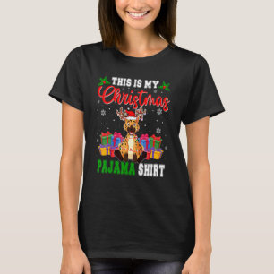This Is My Christmas Pajama Santa Reindeer Hyena T-Shirt