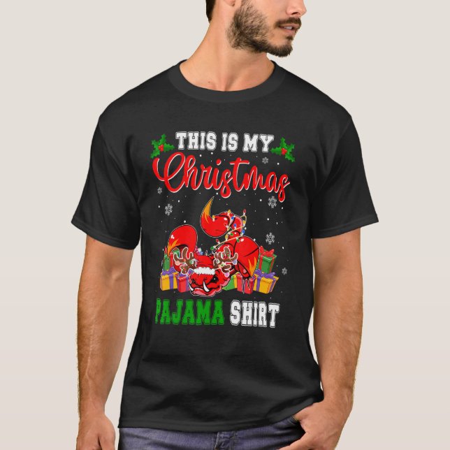 This Is My Christmas Pajama Santa Reindeer Scorpio T-Shirt (Front)