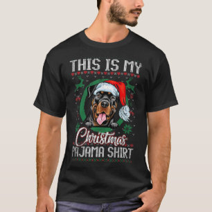 This Is My Christmas Pajama Santa Rottweiler T-Shirt