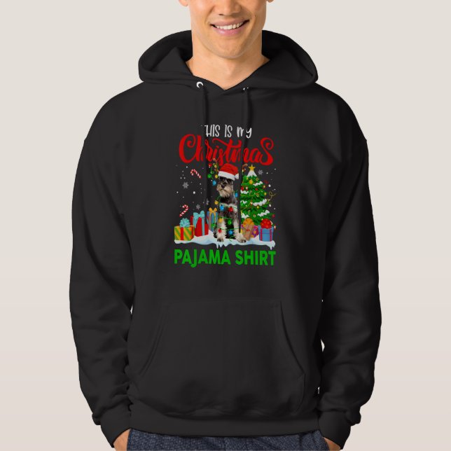 This Is My Christmas Pajama Schnauzer Dog Costume  Hoodie (Front)