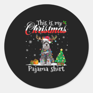 This Is My Christmas Pajama Schnauzer Lover Dog Me Classic Round Sticker