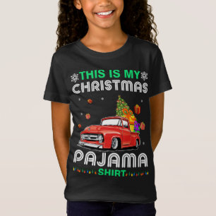 This Is My Christmas Pajama Shih Tzu Riding Red Tr T-Shirt