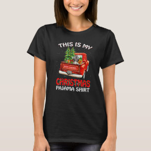 This Is My Christmas Pajama Shih Tzu Truck Red T-Shirt