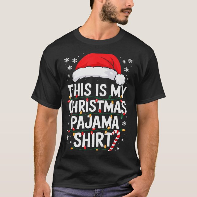 This Is My Christmas Pajama Shirt Adult Xmas Pjs M (Front)