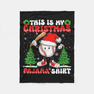 This Is My Christmas Pajama Shirt Baseball Boys Me Fleece Blanket