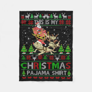 This Is My Christmas Pajama Shirt Bearded Dragon S Fleece Blanket