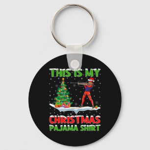 This Is My Christmas Pajama Shirt Biathlon Christm Key Ring
