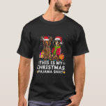 This Is My Christmas Pajama Shirt Dachshunds Santa<br><div class="desc">This Is My Christmas Pajama Shirt Dachshunds Santa Hat Elf Long Sleeve T Shirt</div>