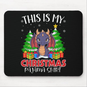 This Is My Christmas Pajama Shirt Dragon Xmas Pjs  Mouse Pad