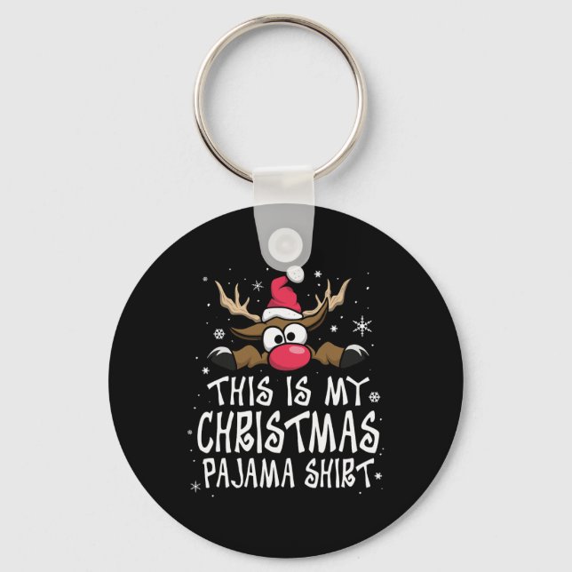 This Is My Christmas Pajama Shirt Funny Christmas  Key Ring (Front)