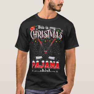 This Is My Christmas Pajama Shirt Funny Ice Hockey