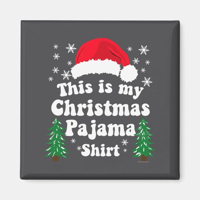 This Is My Christmas Pajama Shirt Funny Retro Matc Magnet (Front)