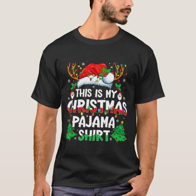 This Is My Christmas Pajama Shirt Funny Xmas Pjs M (Front)