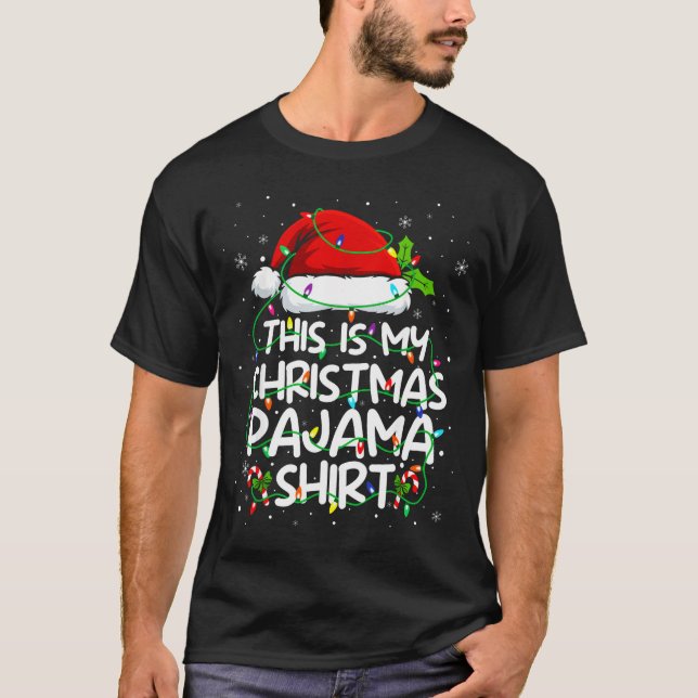 This Is My Christmas Pajama Shirt Funny Xmas Pjs M (Front)