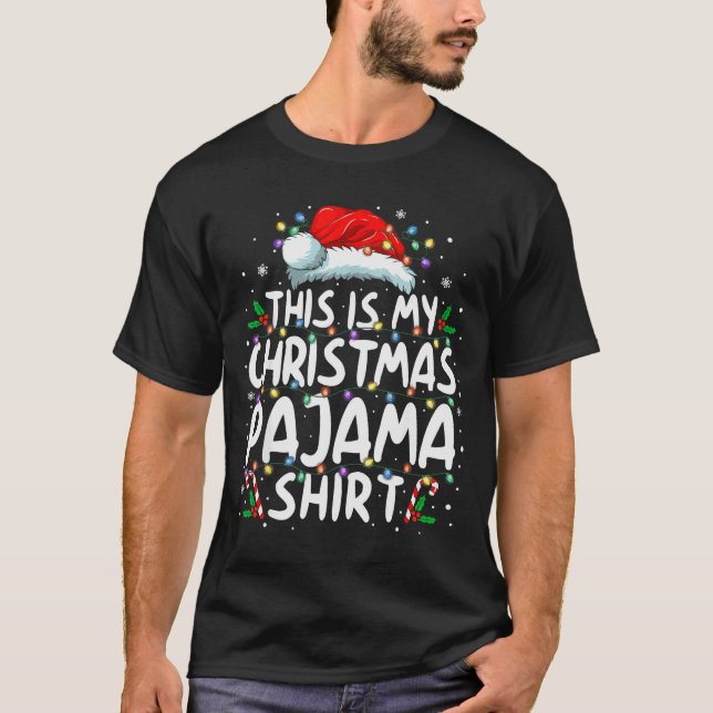 This Is My Christmas Pajama Shirt Funny Xmas Pjs M (Front)