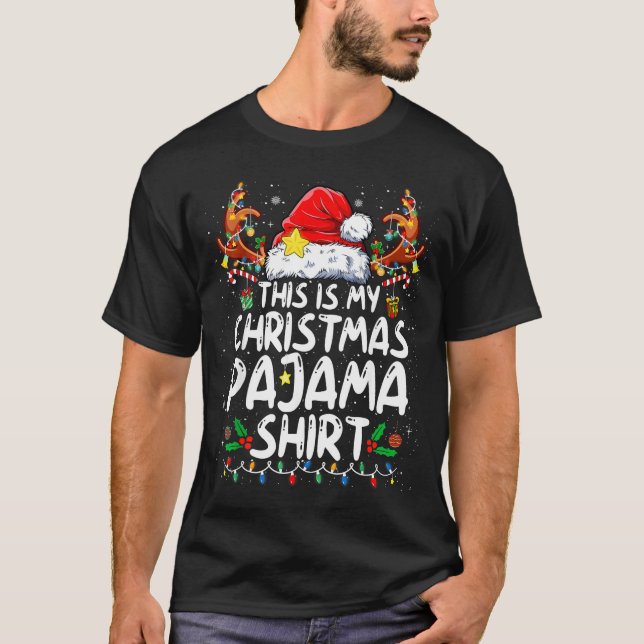 This Is My Christmas Pajama Shirt Funny Xmas Pjs M (Front)