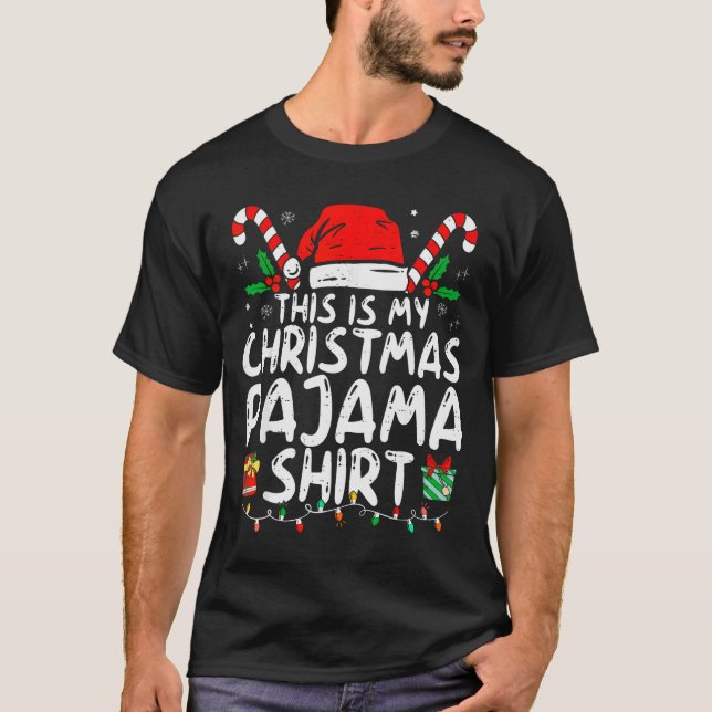 This Is My Christmas Pajama Shirt Funny Xmas Pjs M (Front)
