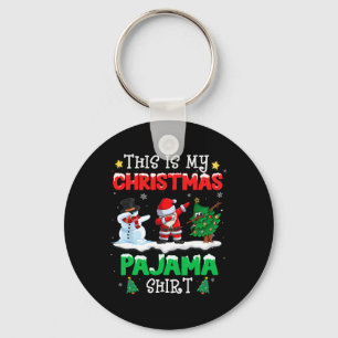 This Is My Christmas Pajama Shirt Funny Xmas Pjs M Key Ring