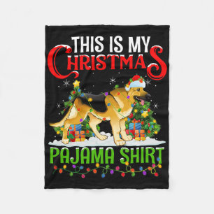 This Is My Christmas Pajama Shirt German Shepherd Fleece Blanket