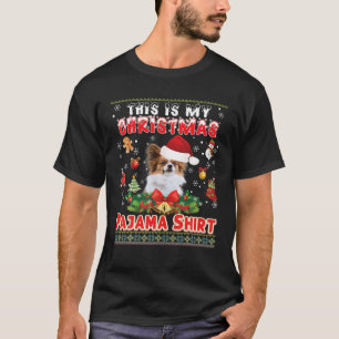 This Is My Christmas Pajama Shirt Papillon Dog Ugl