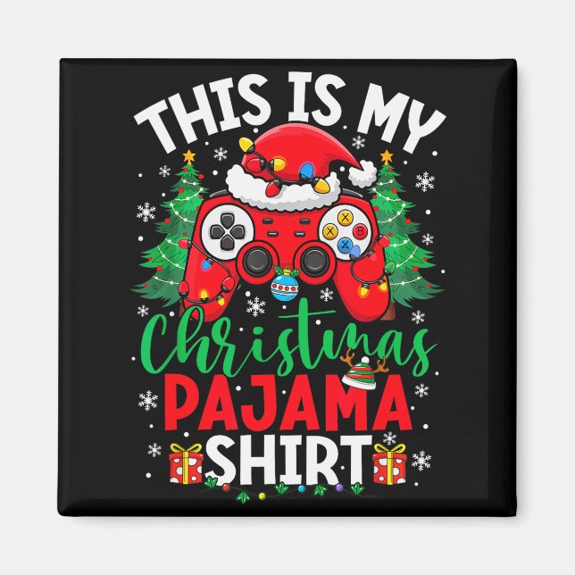 This Is My Christmas Pajama Shirt Santa Hat Video  Magnet (Front)