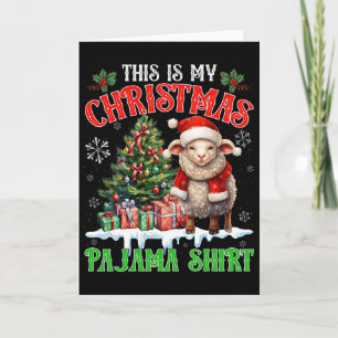 This Is My Christmas Pajama Shirt Santa Sheep Farm Card