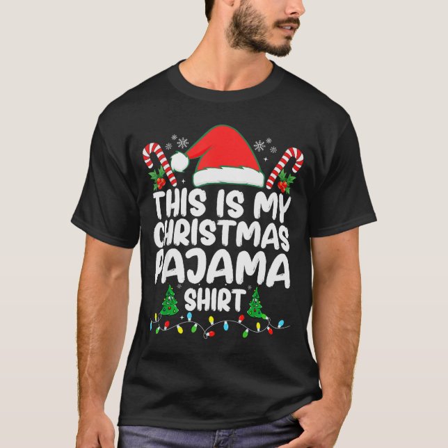 This Is My Christmas Pajama Shirt Xmas Pjs Men Wom (Front)