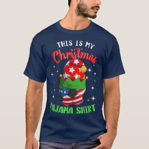 This Is My Christmas Pajama Soccer Ball Elves Hat T-Shirt