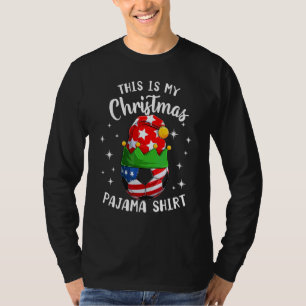 This Is My Christmas Pajama Soccer Ball Elves Hat T-Shirt