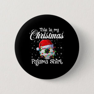 This Is My Christmas Pajama Soccer Christmas Light 6 Cm Round Badge