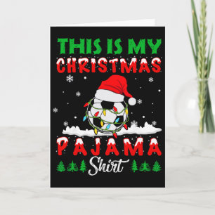 This Is My Christmas Pajama Soccer Santa Hat Xmas  Card