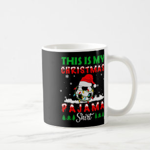 This Is My Christmas Pajama Soccer Santa Hat Xmas  Coffee Mug