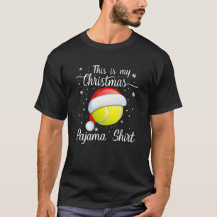This Is My Christmas Pajama Tennis Santa Hat Chris T-Shirt