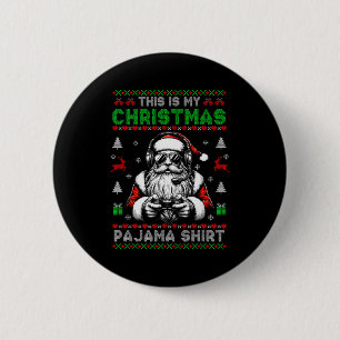 This Is My Christmas Pajama Video Game Gamer Boys  6 Cm Round Badge
