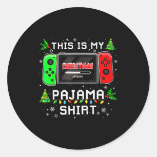 This Is My Christmas Pajama Video Game Gamer Boys  Classic Round Sticker