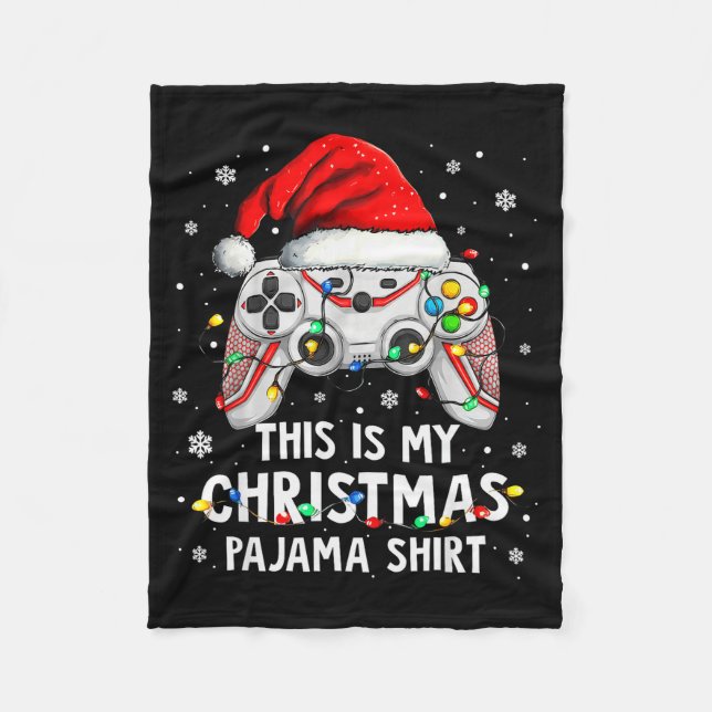 This Is My Christmas Pajama Video Game Gamer Boys  Fleece Blanket (Front)