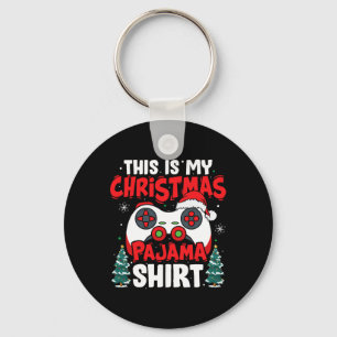 This Is My Christmas Pajama Video Game Gamer Boys Key Ring