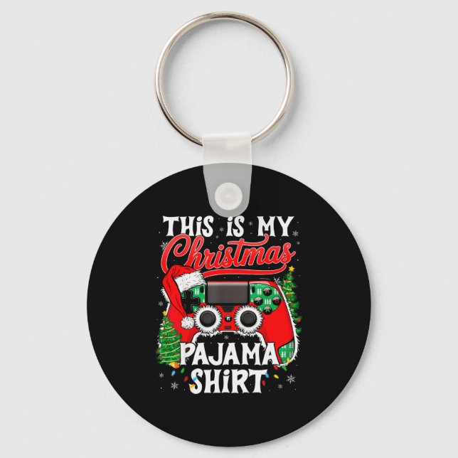 This Is My Christmas Pajama Video Game Gamer Boys  Key Ring (Front)