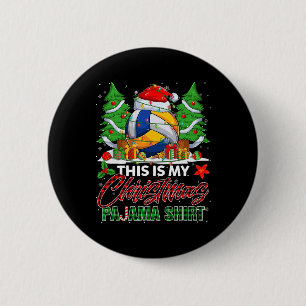 This Is My Christmas Pajama Volleyball Ball Xmas P 6 Cm Round Badge