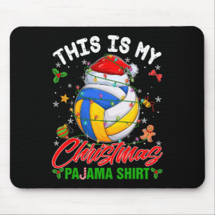 This Is My Christmas Pajama Volleyball Santa Hat X Mouse Pad
