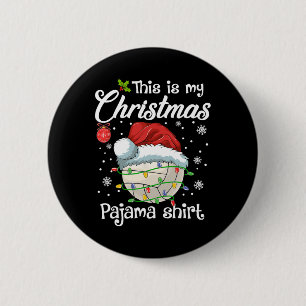 This Is My Christmas Pajama Volleyball Sport Xmas  6 Cm Round Badge