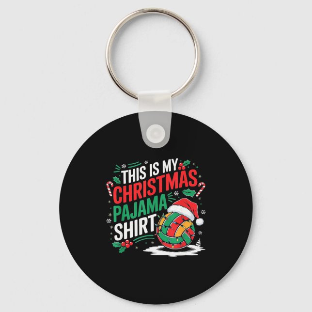 This Is My Christmas Pajama Volleyball Srt Xmas  Key Ring (Front)