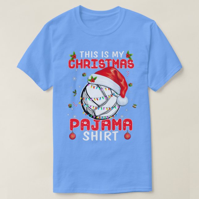 This Is My Christmas Pajama  Volleyball Xmas Light T-Shirt (Design Front)