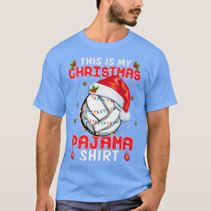 This Is My Christmas Pajama  Volleyball Xmas Light T-Shirt