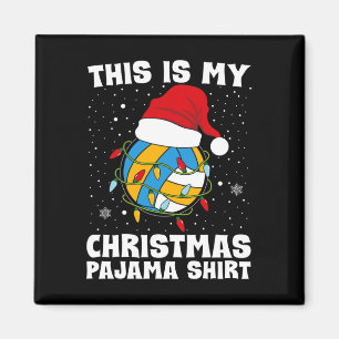 This Is My Christmas Pajama Volleyball Xmas Lights Magnet