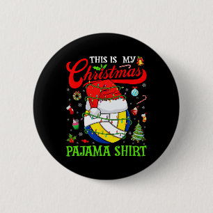This Is My Christmas Pajama Volleyball Xmas Tree L 6 Cm Round Badge