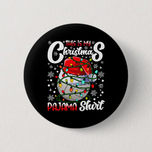 This Is My Christmas Pajama Volleyball Xmas Tree L 6 Cm Round Badge